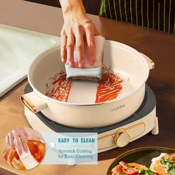 Dezin 4L Electric Non-Stick Cooking Hot Pot Party Family Meal Tempered Glass Lid - Picture 6 of 8